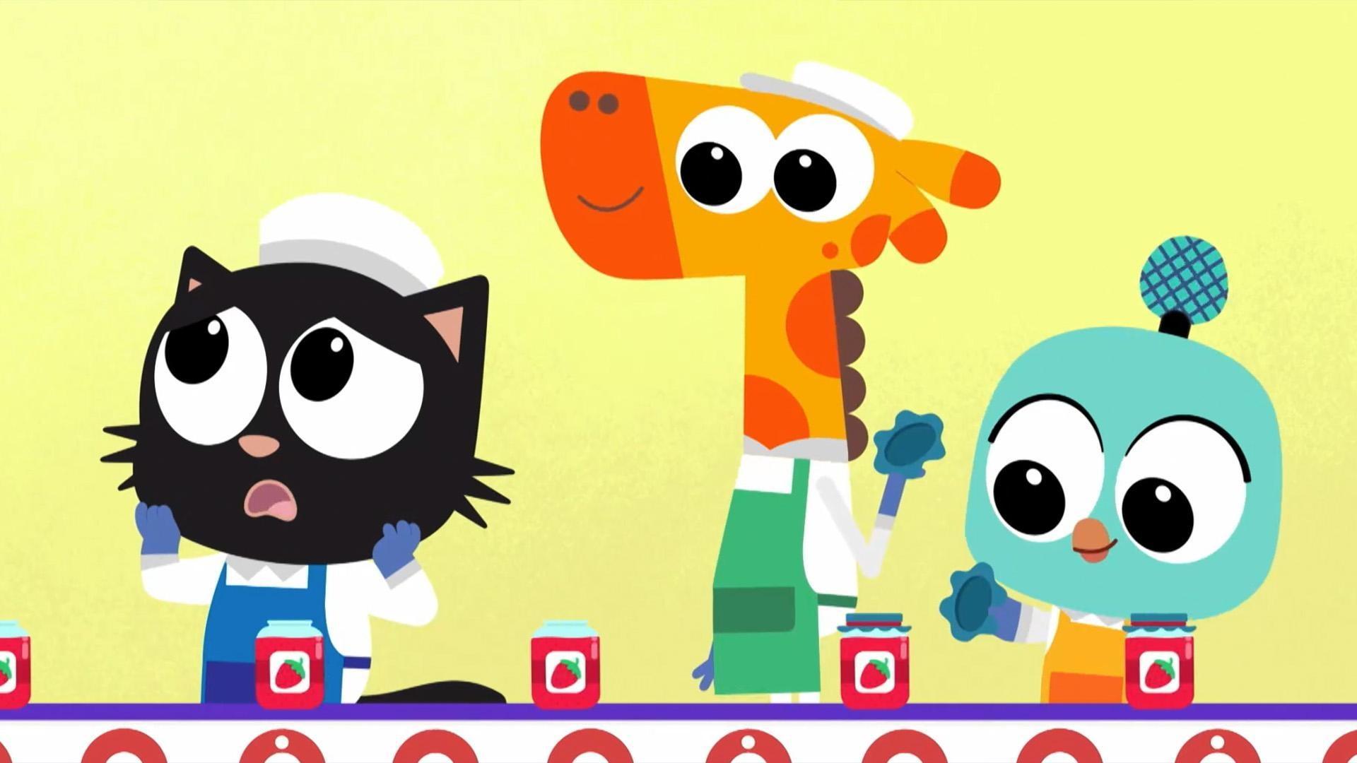 Milo and pals are making jam at Farmer Tilly’s factory but spend too long eating the fruit!