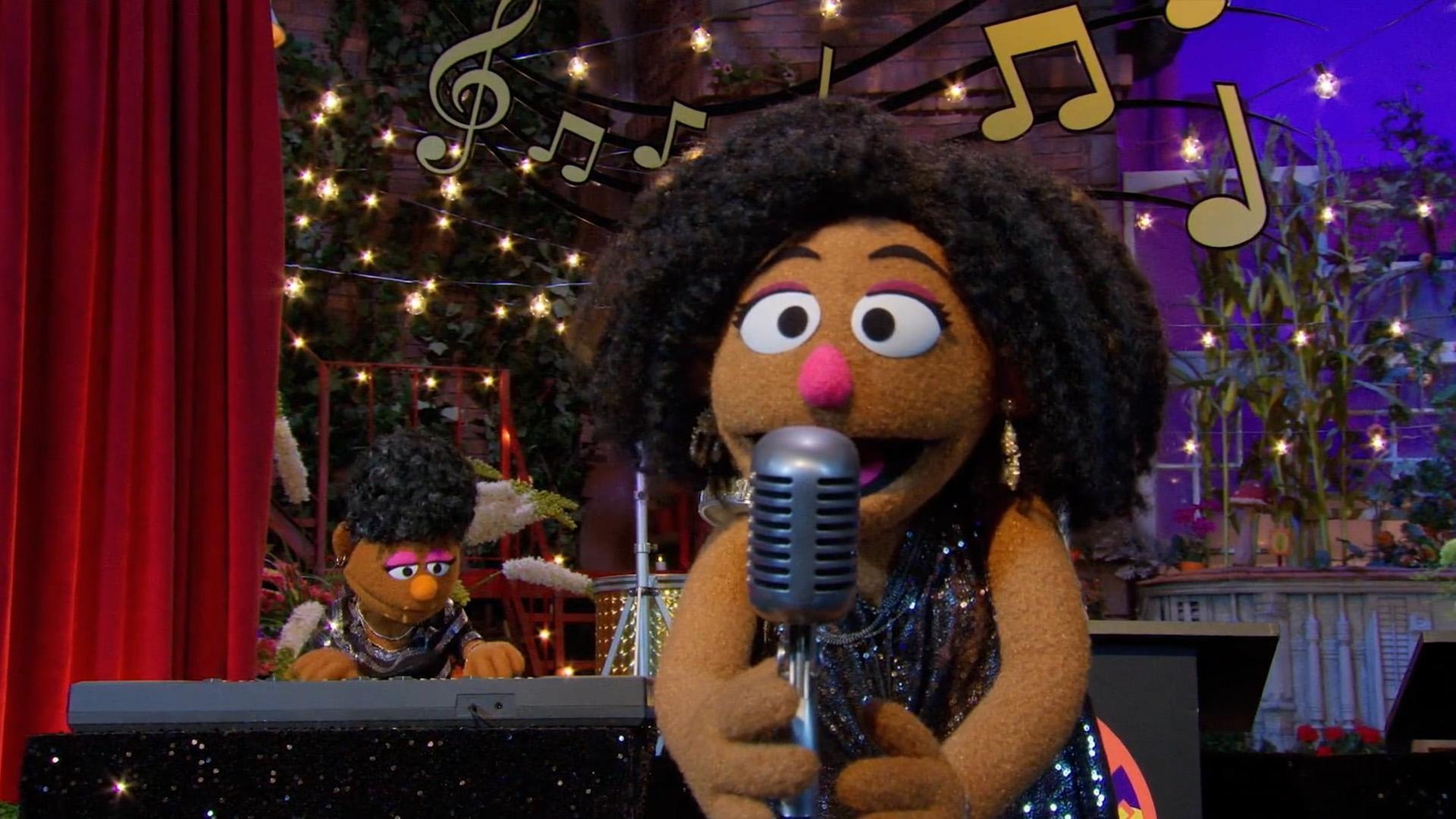 Elmo and Zoe learn all about jazz music during the Sesame Street Jazz Festival.