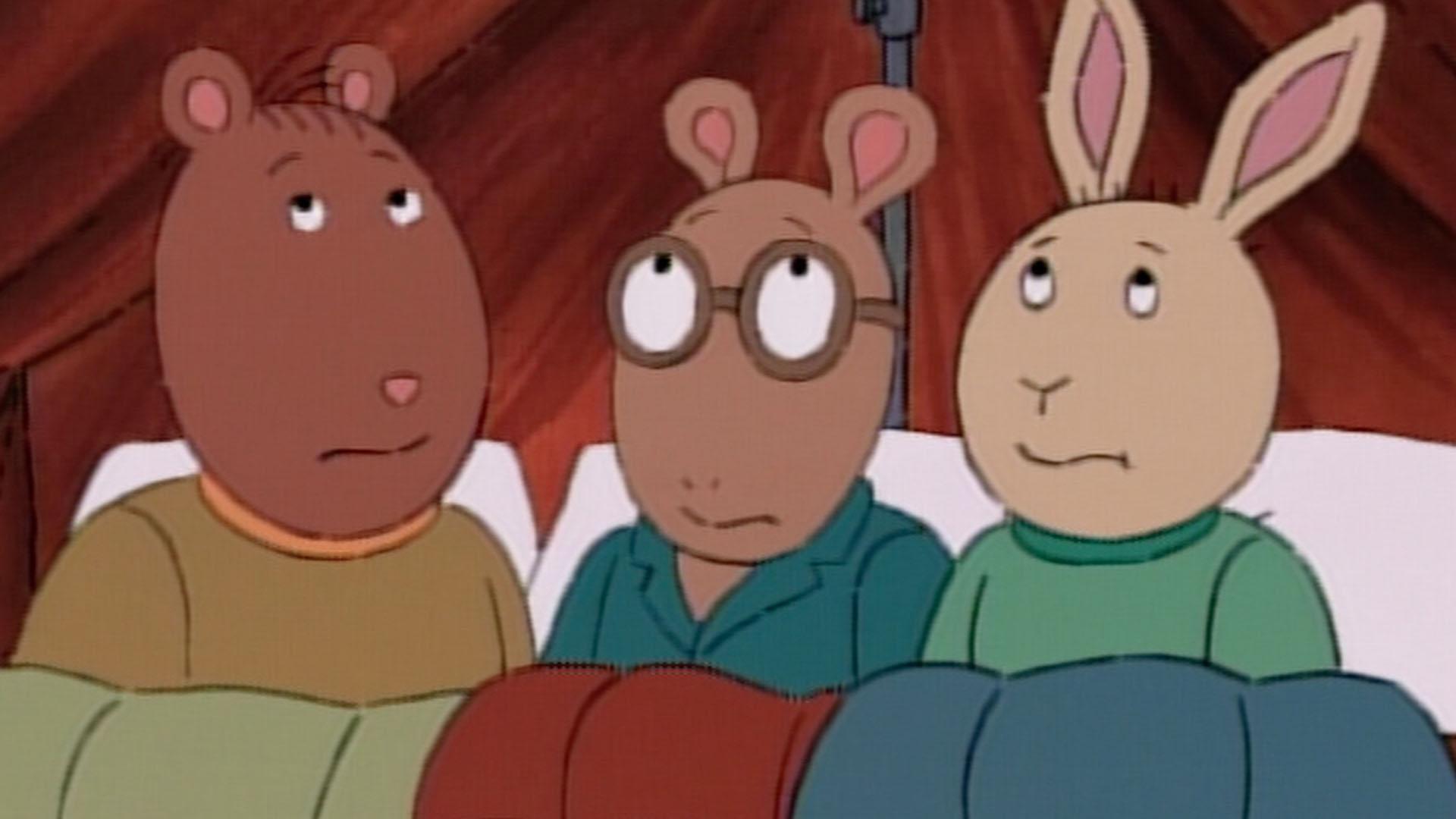 D.W. wants to join Arthur's sleepover. / Arthur tries to stay up until midnight.