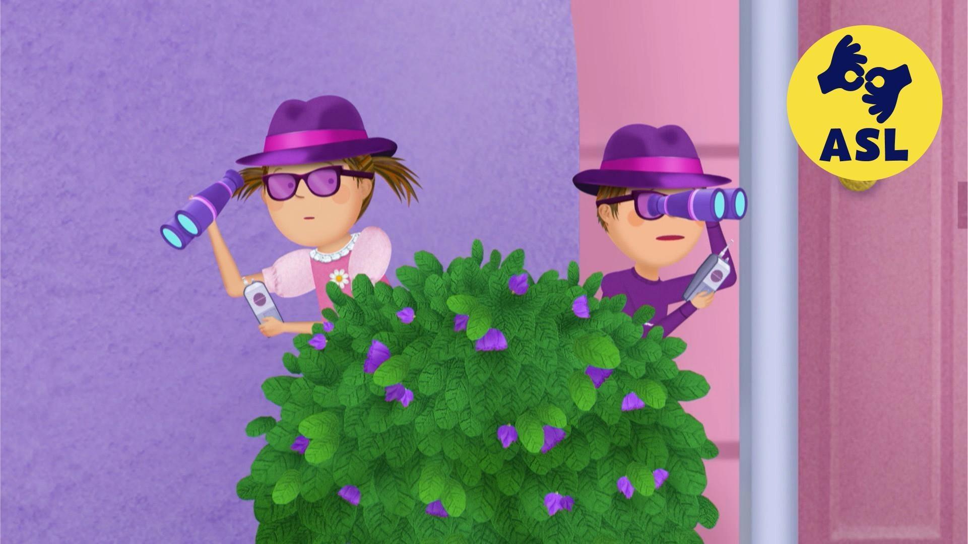 Pinkalicious makes a new friend. / Pinkalicious and Peter pretend to be spies.