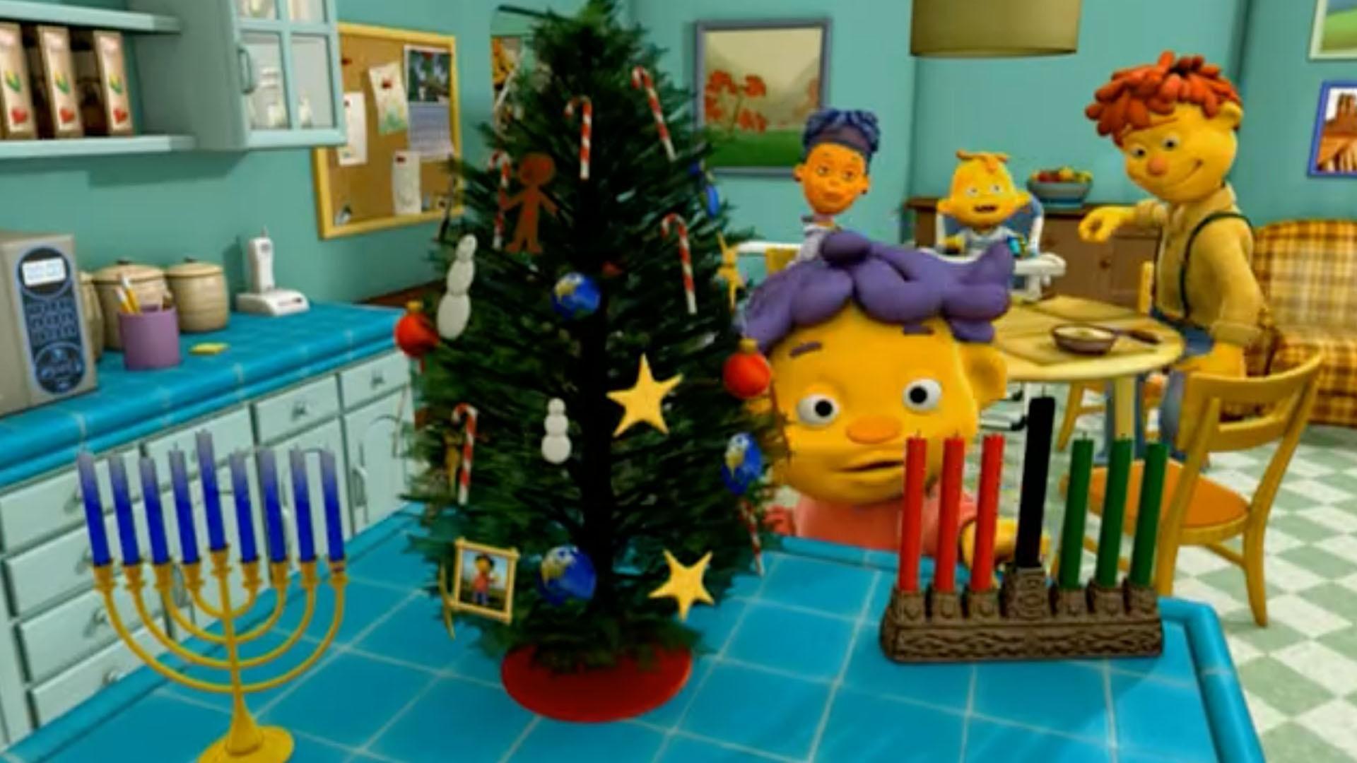 Sid learns about temperature while celebrating the winter holidays.