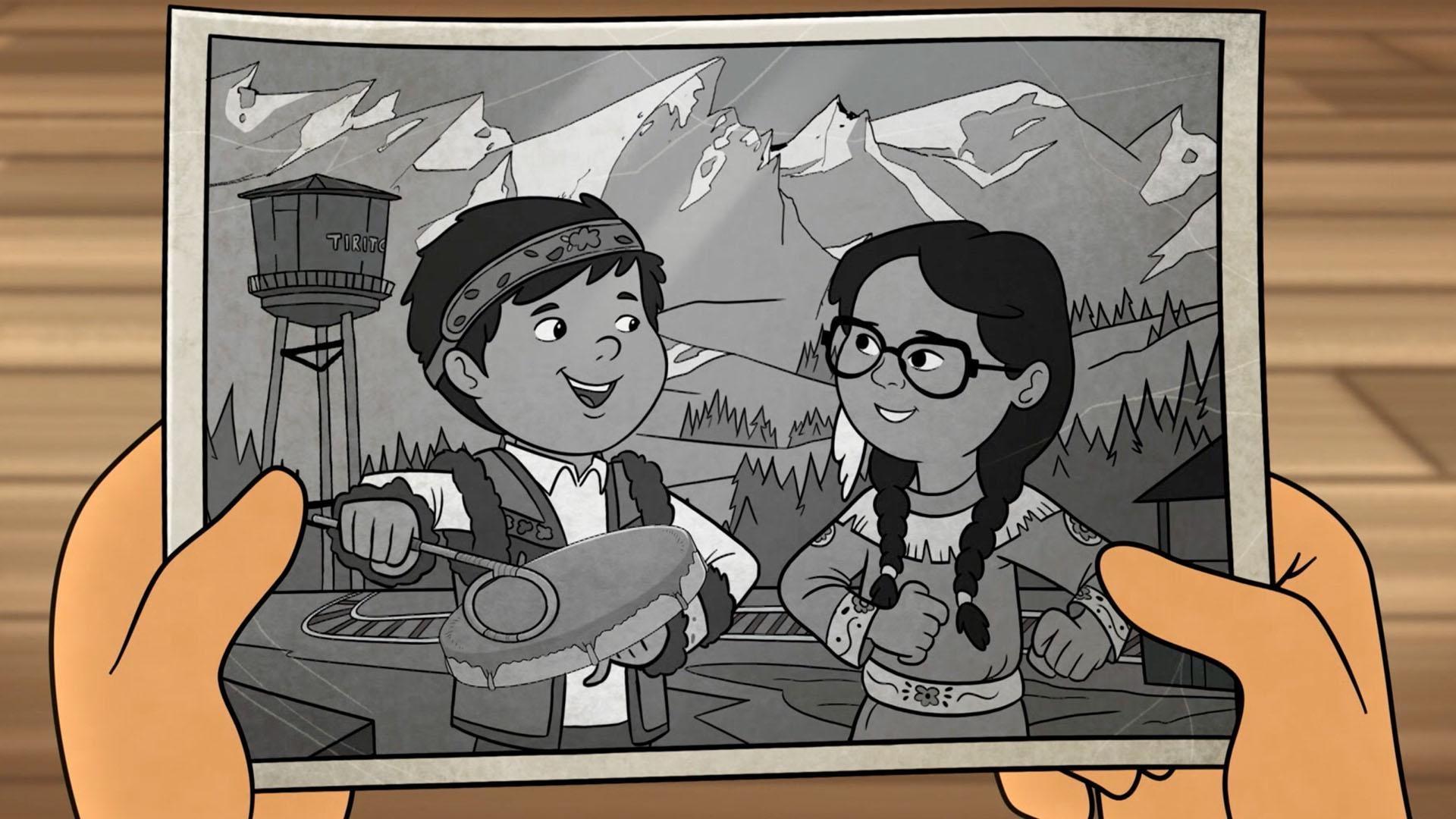 Molly seeks Grandpa's lost drum. / Molly, Tooey and Trini start a canoe team.