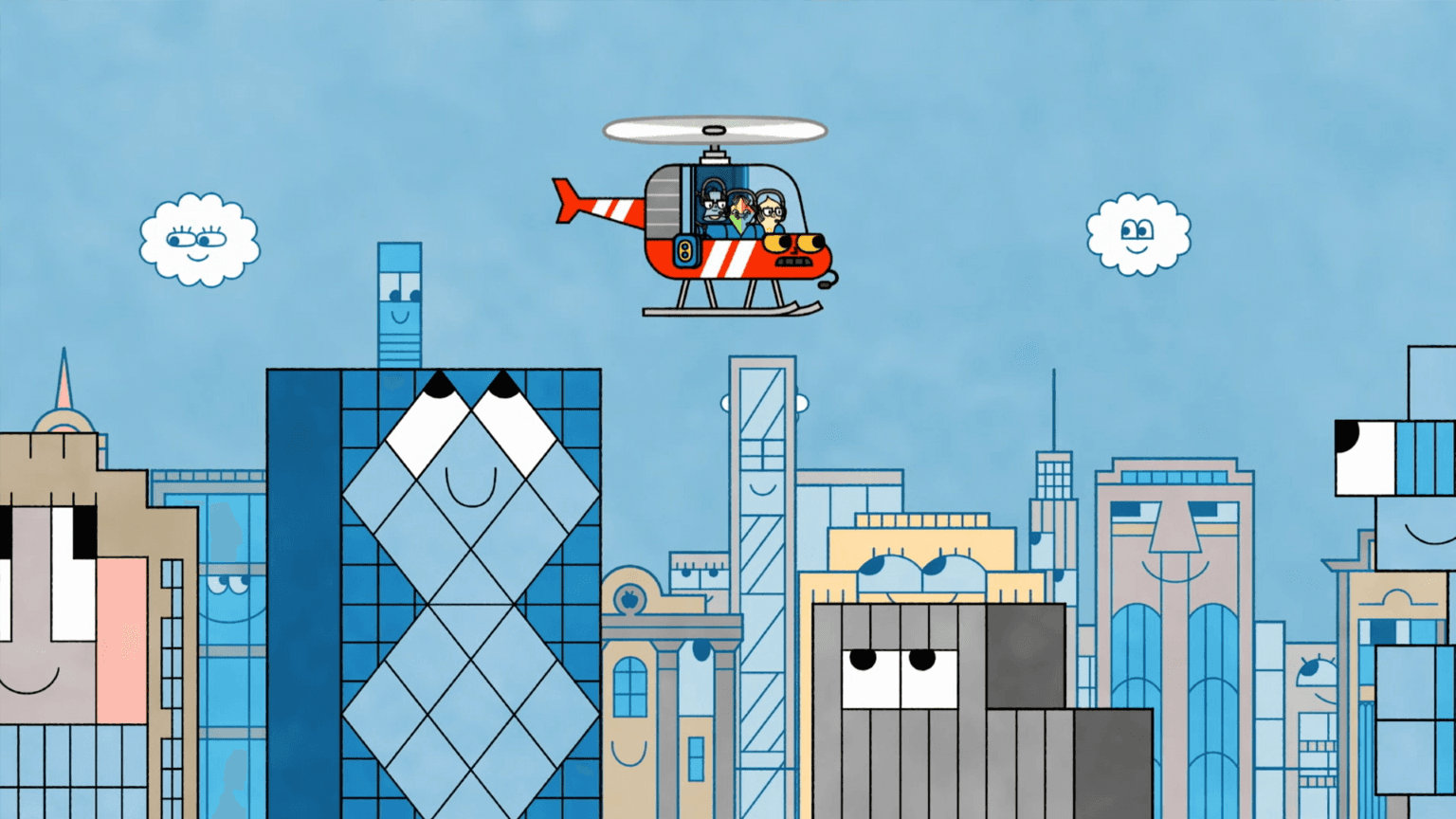 Watt, Windy, and Frank go on a helicopter tour of City Island and its famous landmarks!